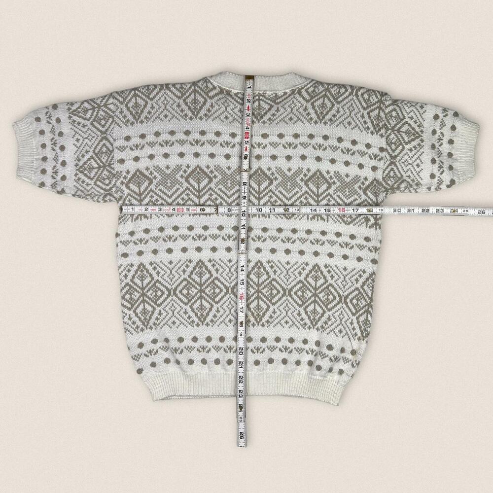 Vintage 80s Grandma Sweater Short Sleeve Acrylic Cuddle Knits Size Medium - Picture 3 of 4